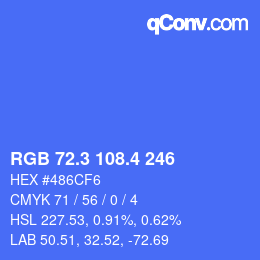 カラーコード: RGB 72.3 108.4 246 | qconv.com