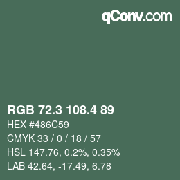 カラーコード: RGB 72.3 108.4 89 | qconv.com