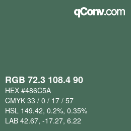 カラーコード: RGB 72.3 108.4 90 | qconv.com
