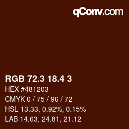 カラーコード: RGB 72.3 18.4 3 | qconv.com