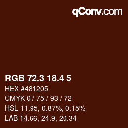 カラーコード: RGB 72.3 18.4 5 | qconv.com