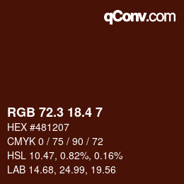 カラーコード: RGB 72.3 18.4 7 | qconv.com