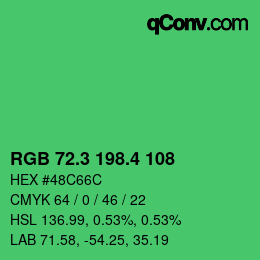 カラーコード: RGB 72.3 198.4 108 | qconv.com