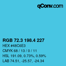 カラーコード: RGB 72.3 198.4 227 | qconv.com
