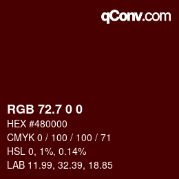 カラーコード: RGB 72.7 0 0 | qconv.com