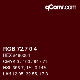 カラーコード: RGB 72.7 0 4 | qconv.com