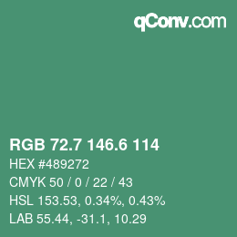 カラーコード: RGB 72.7 146.6 114 | qconv.com