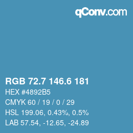 カラーコード: RGB 72.7 146.6 181 | qconv.com
