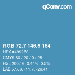カラーコード: RGB 72.7 146.6 184 | qconv.com