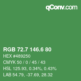 カラーコード: RGB 72.7 146.6 80 | qconv.com