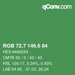 カラーコード: RGB 72.7 146.6 84 | qconv.com