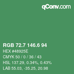 カラーコード: RGB 72.7 146.6 94 | qconv.com