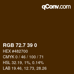 カラーコード: RGB 72.7 39 0 | qconv.com