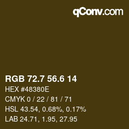 カラーコード: RGB 72.7 56.6 14 | qconv.com