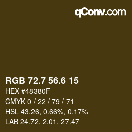 カラーコード: RGB 72.7 56.6 15 | qconv.com