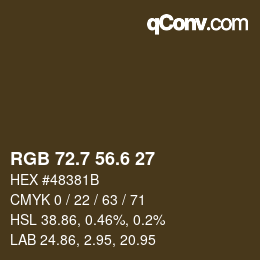 カラーコード: RGB 72.7 56.6 27 | qconv.com