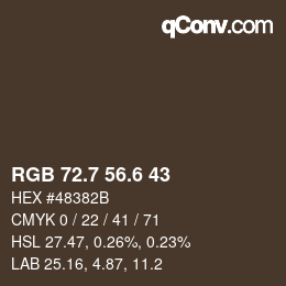 カラーコード: RGB 72.7 56.6 43 | qconv.com
