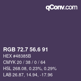 カラーコード: RGB 72.7 56.6 91 | qconv.com