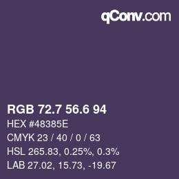 カラーコード: RGB 72.7 56.6 94 | qconv.com