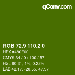 カラーコード: RGB 72.9 110.2 0 | qconv.com