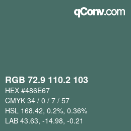 Color code: RGB 72.9 110.2 103 | qconv.com