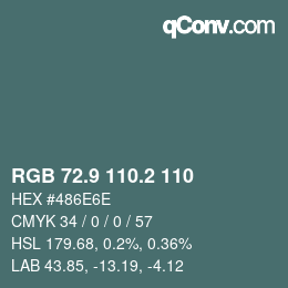 Color code: RGB 72.9 110.2 110 | qconv.com