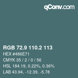 Color code: RGB 72.9 110.2 113 | qconv.com