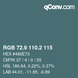 Color code: RGB 72.9 110.2 115 | qconv.com