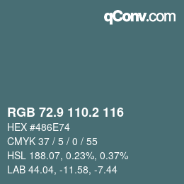 Color code: RGB 72.9 110.2 116 | qconv.com