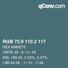 Color code: RGB 72.9 110.2 117 | qconv.com