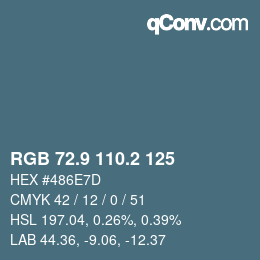 Color code: RGB 72.9 110.2 125 | qconv.com