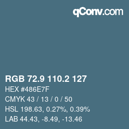 Color code: RGB 72.9 110.2 127 | qconv.com