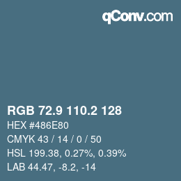 Color code: RGB 72.9 110.2 128 | qconv.com