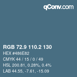 Color code: RGB 72.9 110.2 130 | qconv.com