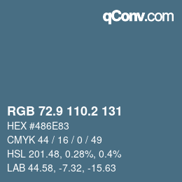 Color code: RGB 72.9 110.2 131 | qconv.com