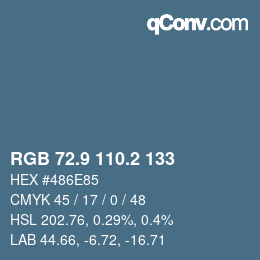 Color code: RGB 72.9 110.2 133 | qconv.com