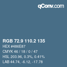 Color code: RGB 72.9 110.2 135 | qconv.com