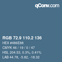 Color code: RGB 72.9 110.2 136 | qconv.com