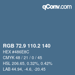 Color code: RGB 72.9 110.2 140 | qconv.com