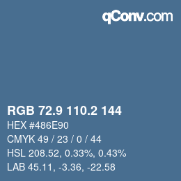 Color code: RGB 72.9 110.2 144 | qconv.com