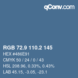 Color code: RGB 72.9 110.2 145 | qconv.com