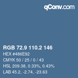 Color code: RGB 72.9 110.2 146 | qconv.com