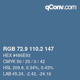 Color code: RGB 72.9 110.2 147 | qconv.com