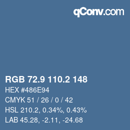 Farbcode: RGB 72.9 110.2 148 | qconv.com