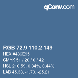 Color code: RGB 72.9 110.2 149 | qconv.com