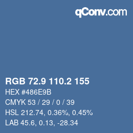 Color code: RGB 72.9 110.2 155 | qconv.com