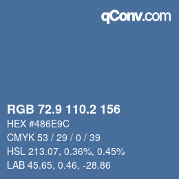 Farbcode: RGB 72.9 110.2 156 | qconv.com