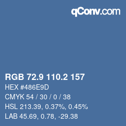 Farbcode: RGB 72.9 110.2 157 | qconv.com
