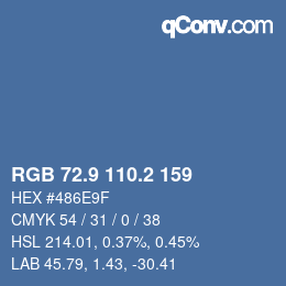 Color code: RGB 72.9 110.2 159 | qconv.com
