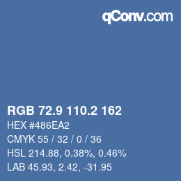 Color code: RGB 72.9 110.2 162 | qconv.com